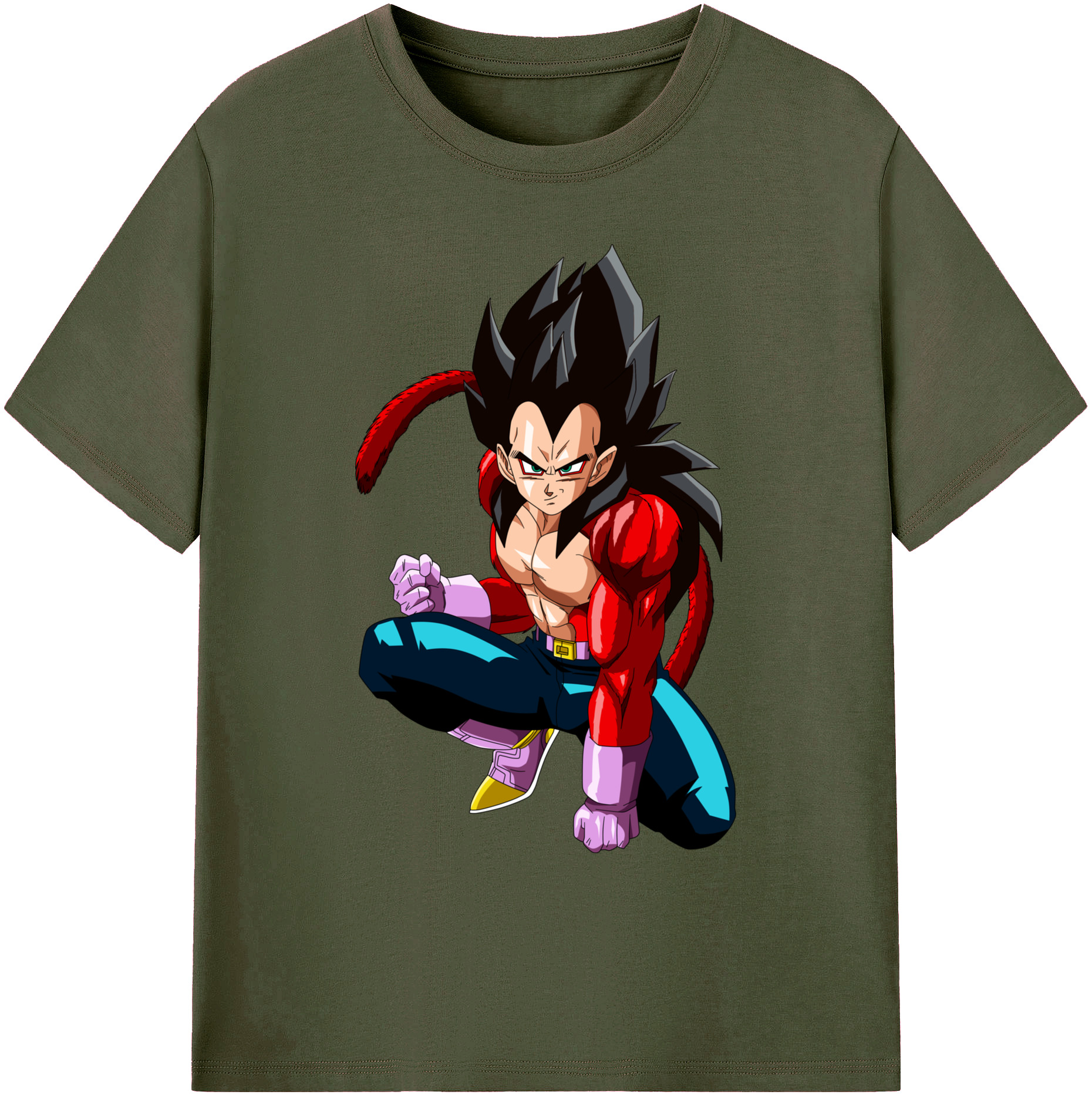 （画像用） ドラゴンボール ベジータ四世（Bejīta Yonsei）DRAGON BALL Vegeta IV 綿100％ メンズ半袖Tシャツ｜肌触りやわらか＆通気性